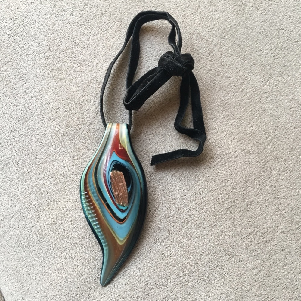 Glass blown multicolored necklace